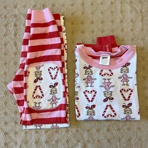 Hanna Andersson The Grinch girls pajamas long sleeves/pants size 6-7
